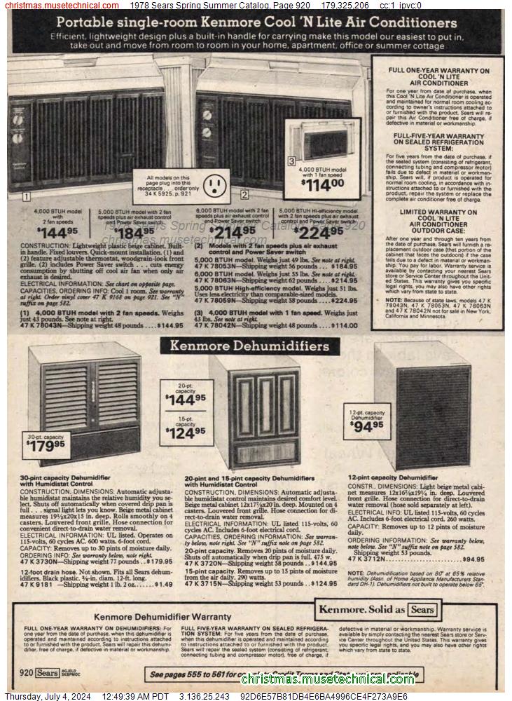 1978 Sears Spring Summer Catalog, Page 920