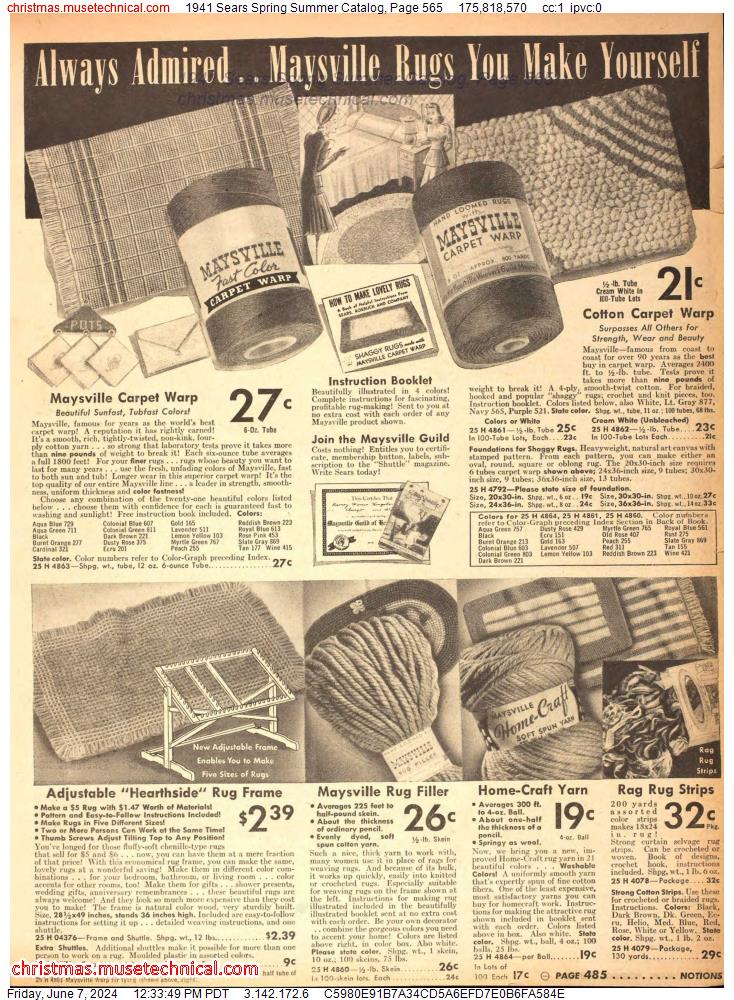 1941 Sears Spring Summer Catalog, Page 565