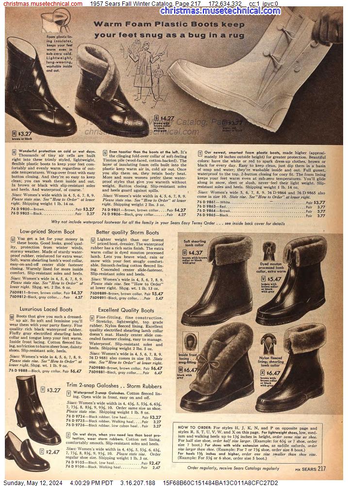 1957 Sears Fall Winter Catalog, Page 217