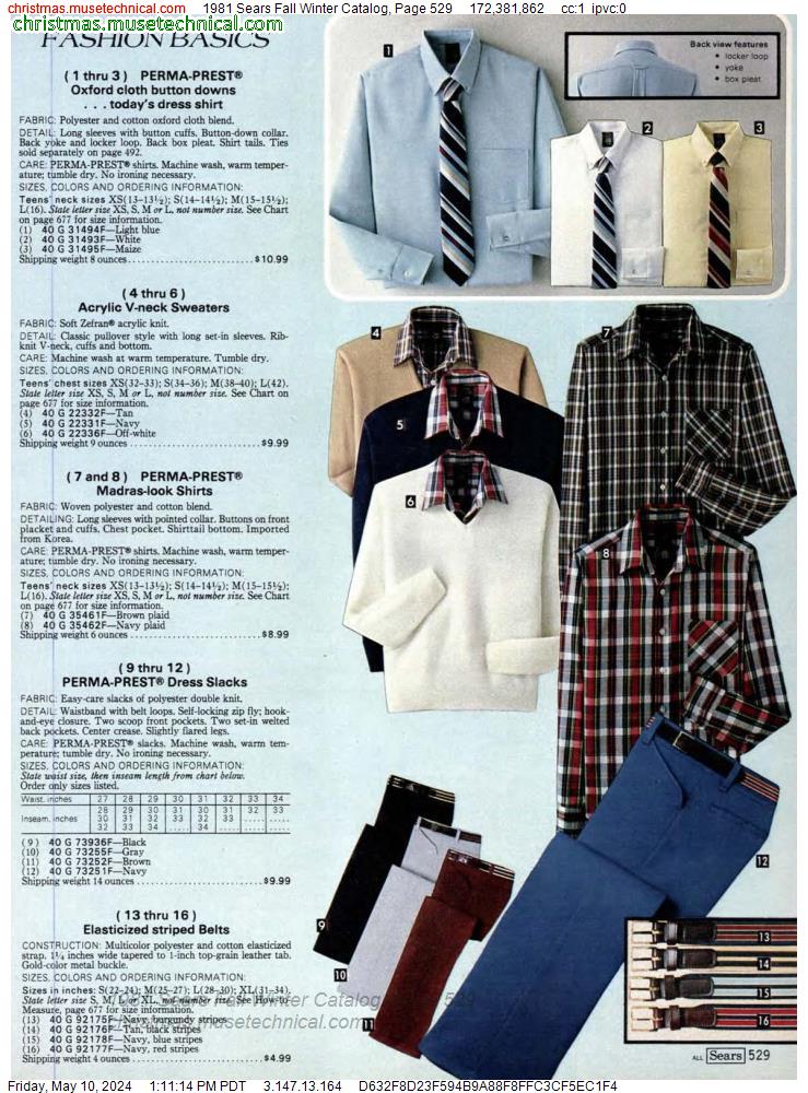 1981 Sears Fall Winter Catalog, Page 529