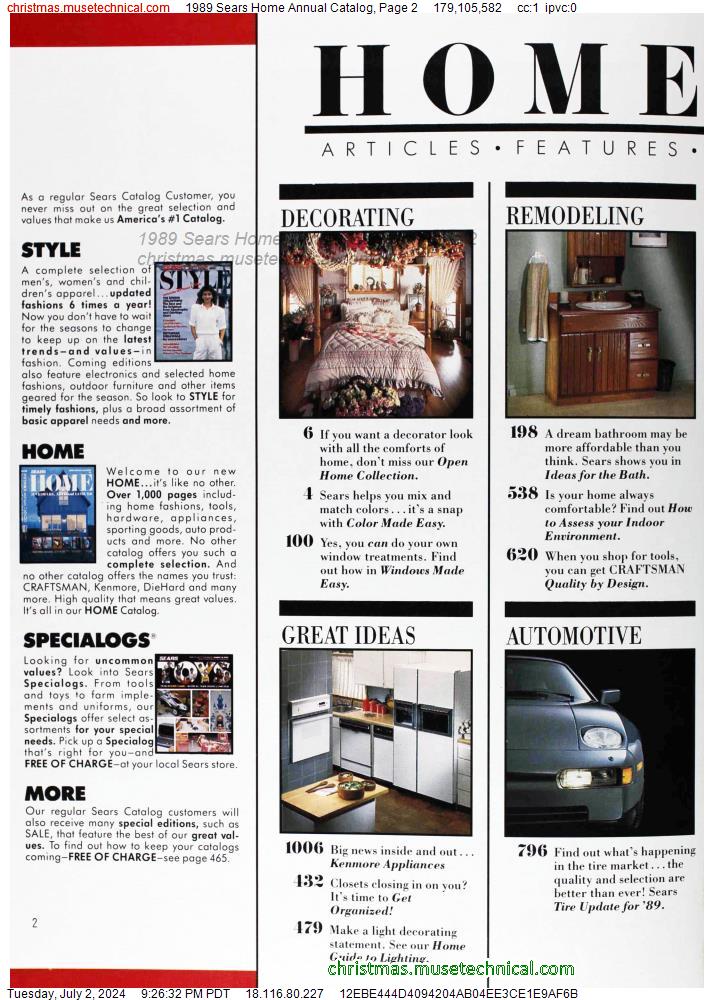 1989 Sears Home Annual Catalog, Page 2
