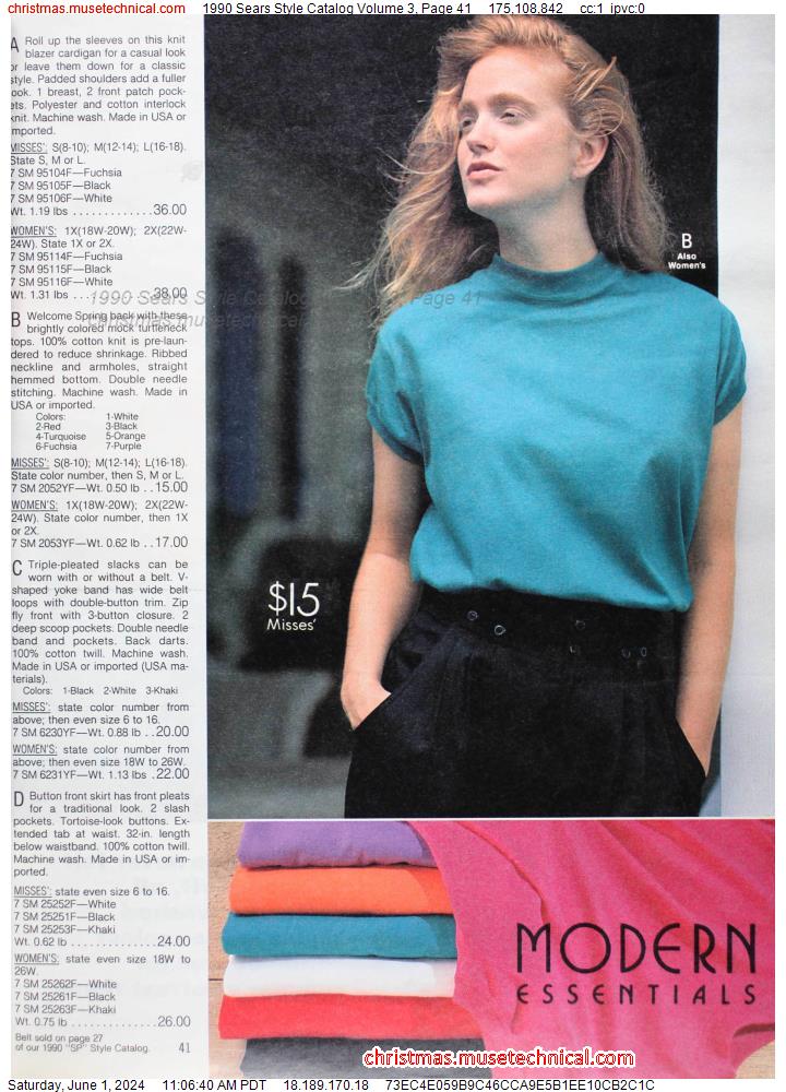 1990 Sears Style Catalog Volume 3, Page 41
