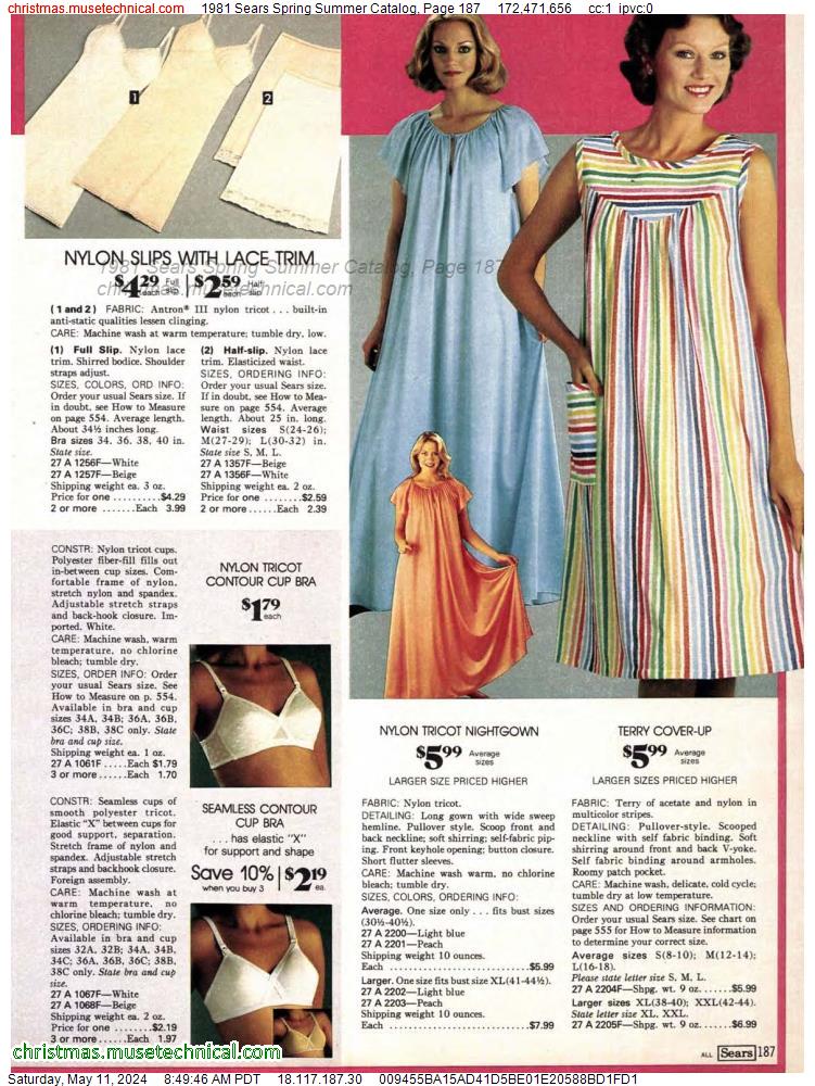1981 Sears Spring Summer Catalog, Page 187