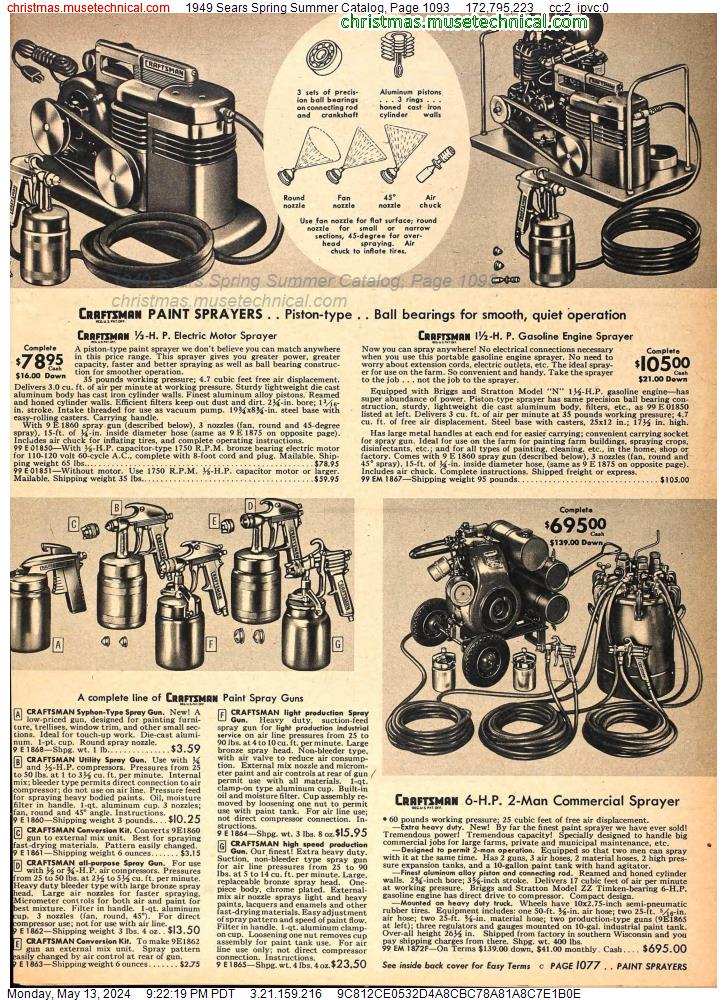 1949 Sears Spring Summer Catalog, Page 1093
