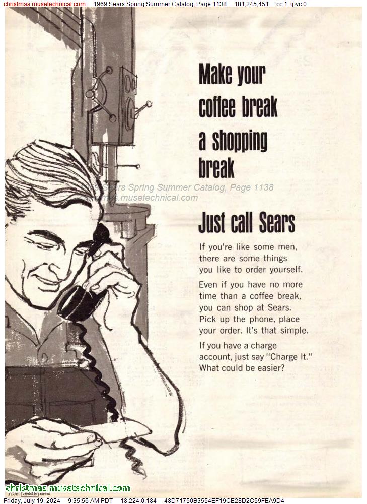 1969 Sears Spring Summer Catalog, Page 1138