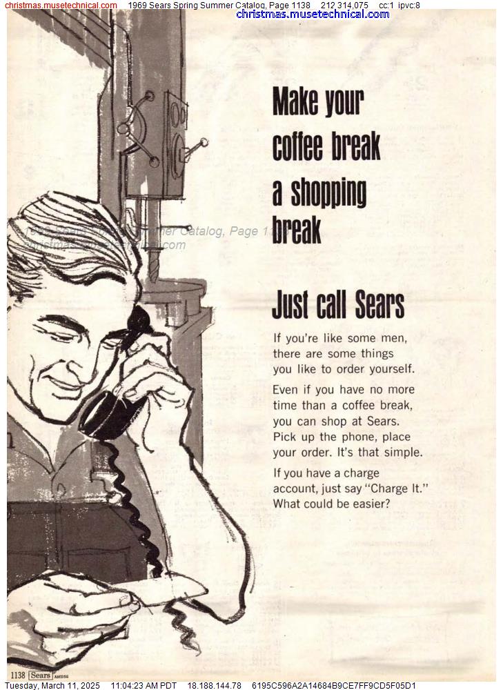 1969 Sears Spring Summer Catalog, Page 1138