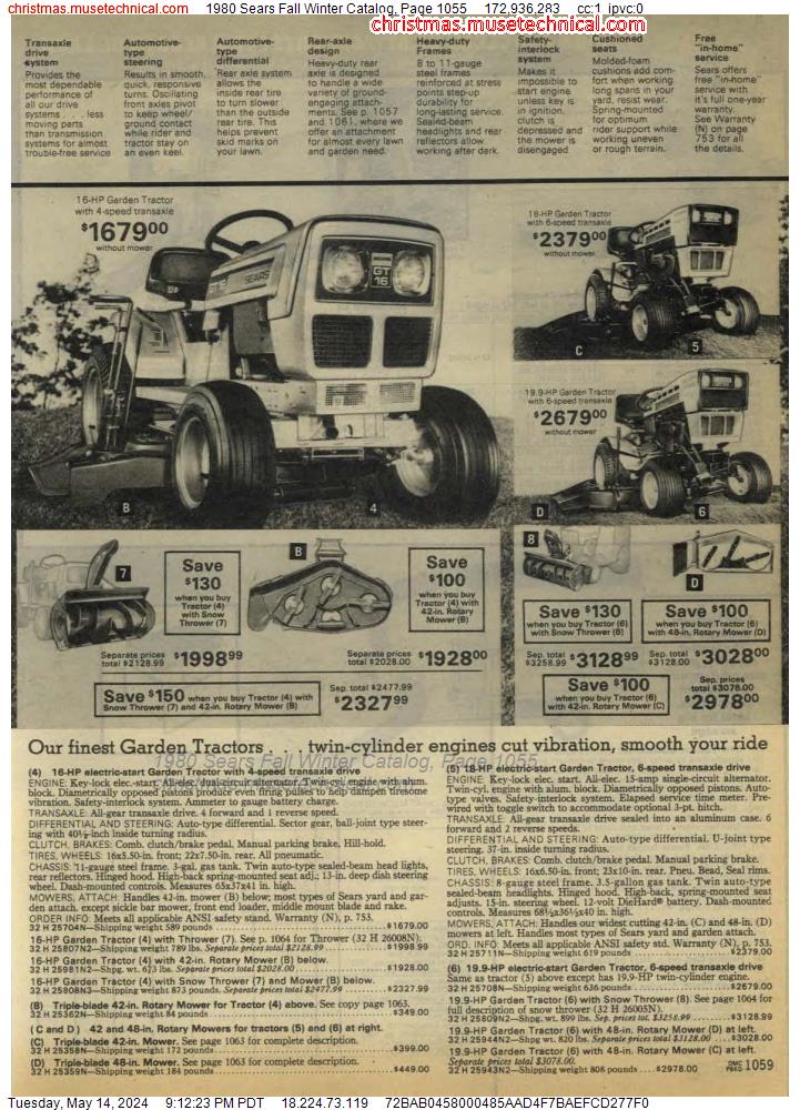 1980 Sears Fall Winter Catalog, Page 1055