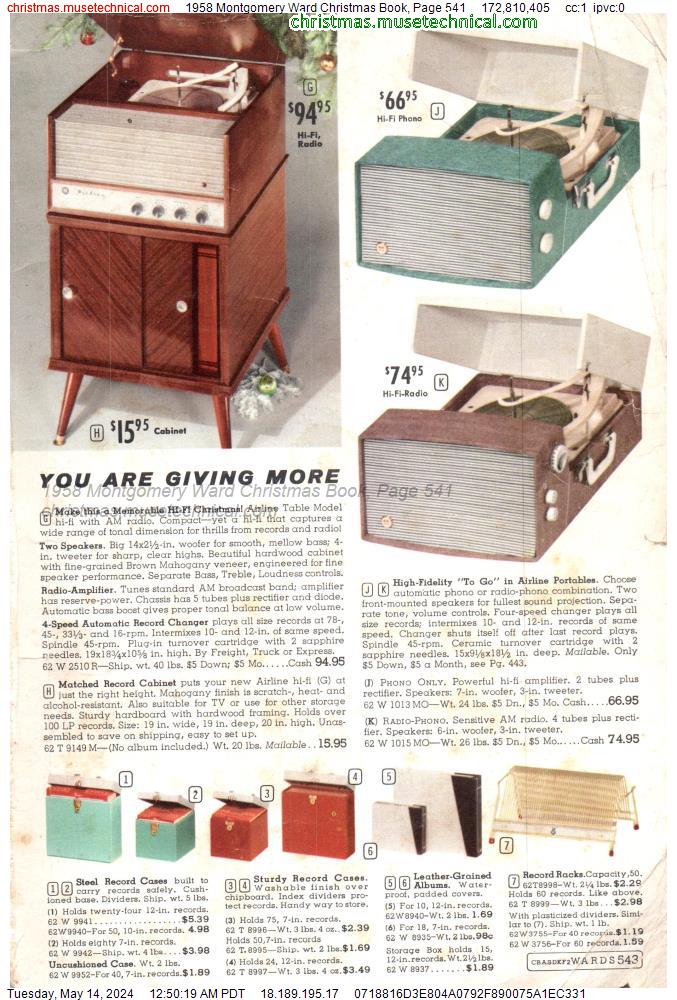 1958 Montgomery Ward Christmas Book, Page 541