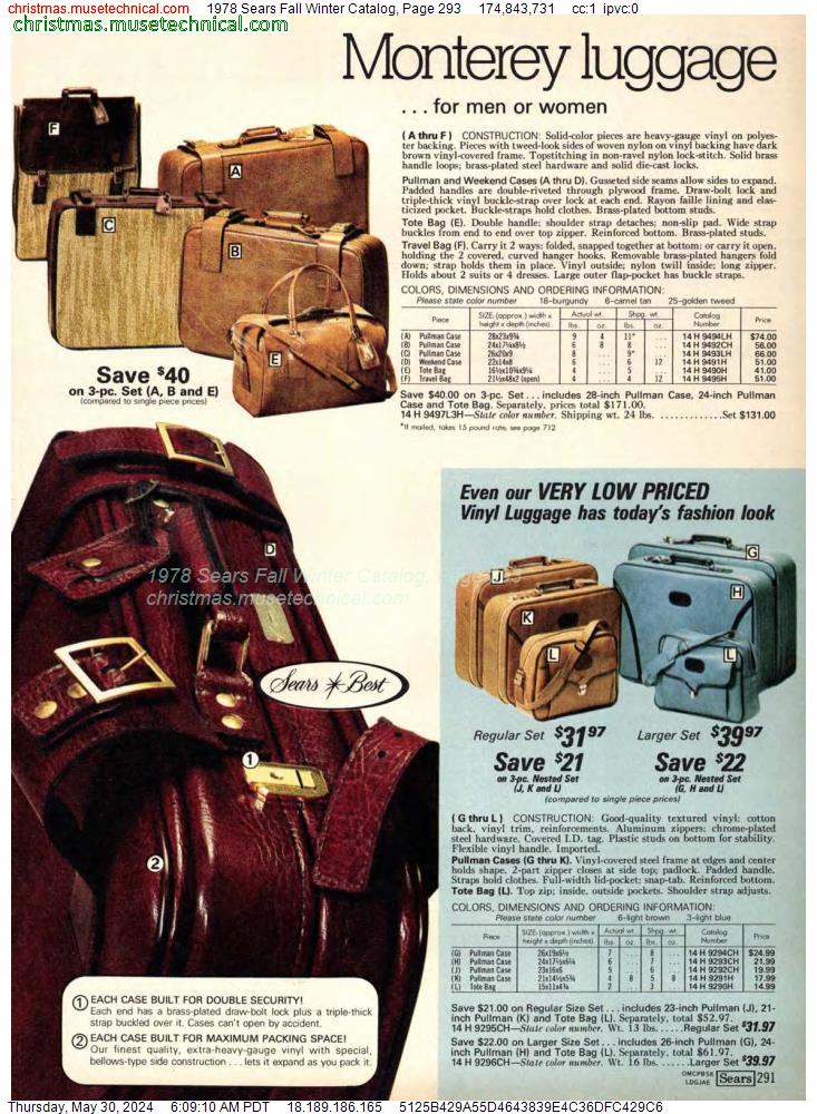 1978 Sears Fall Winter Catalog, Page 293