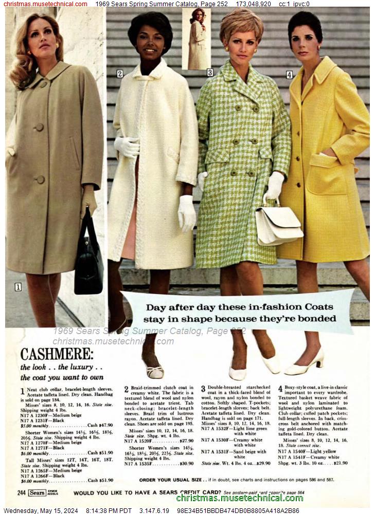 1969 Sears Spring Summer Catalog, Page 252