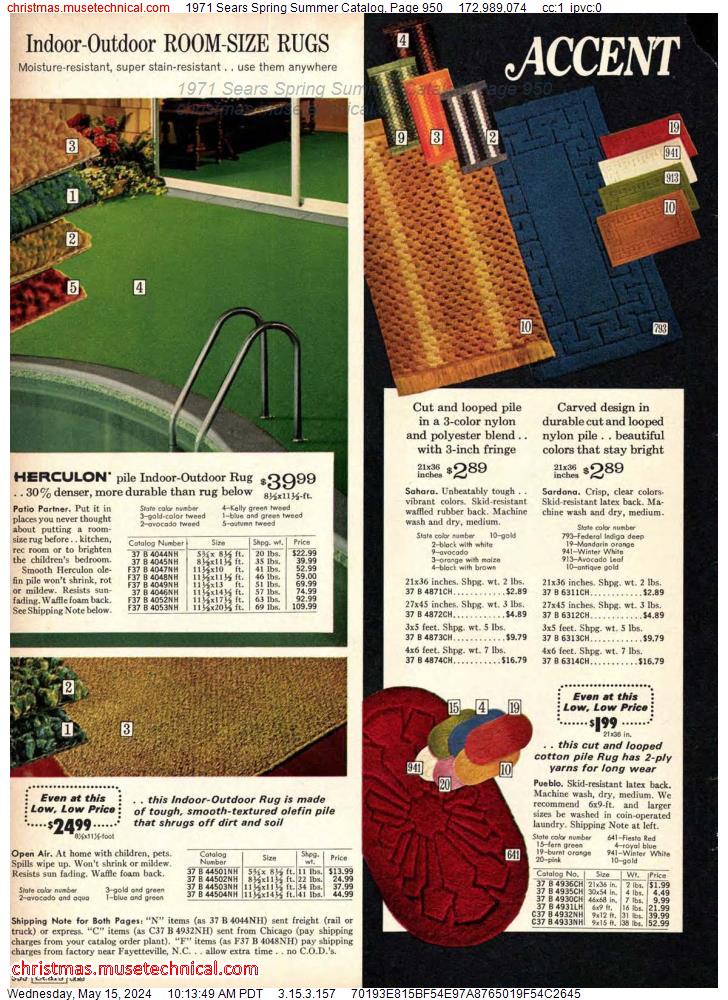 1971 Sears Spring Summer Catalog, Page 950
