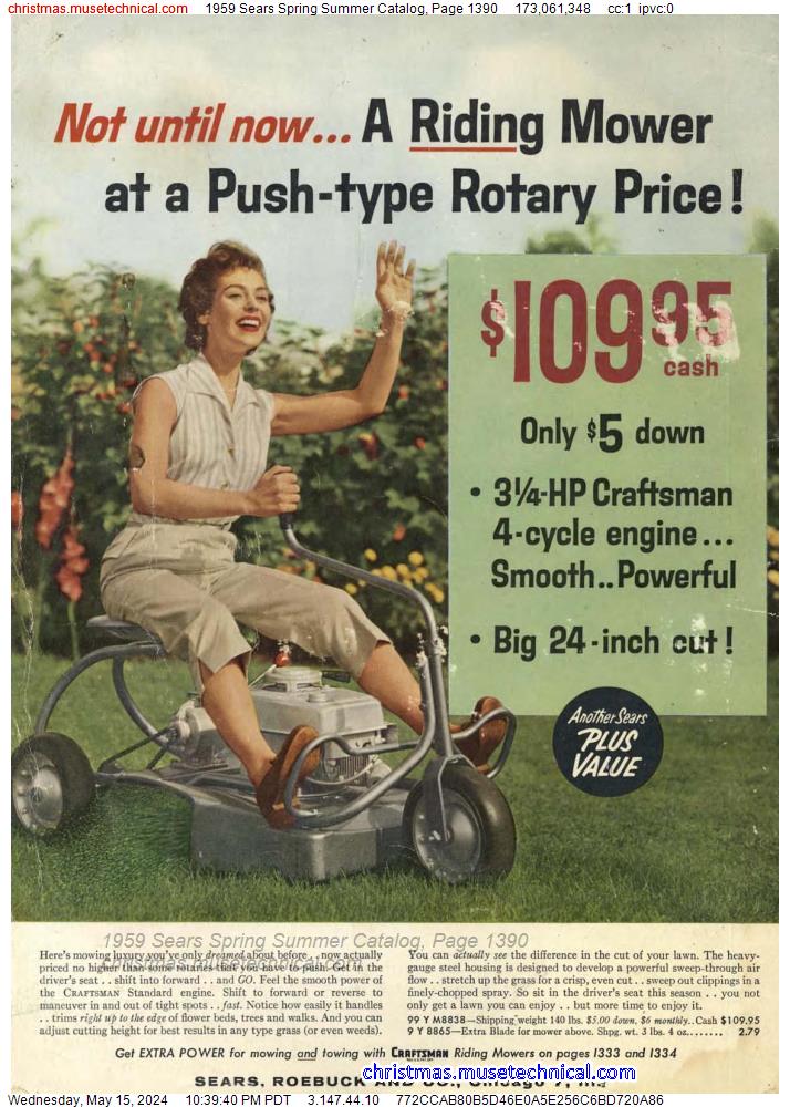 1959 Sears Spring Summer Catalog, Page 1390
