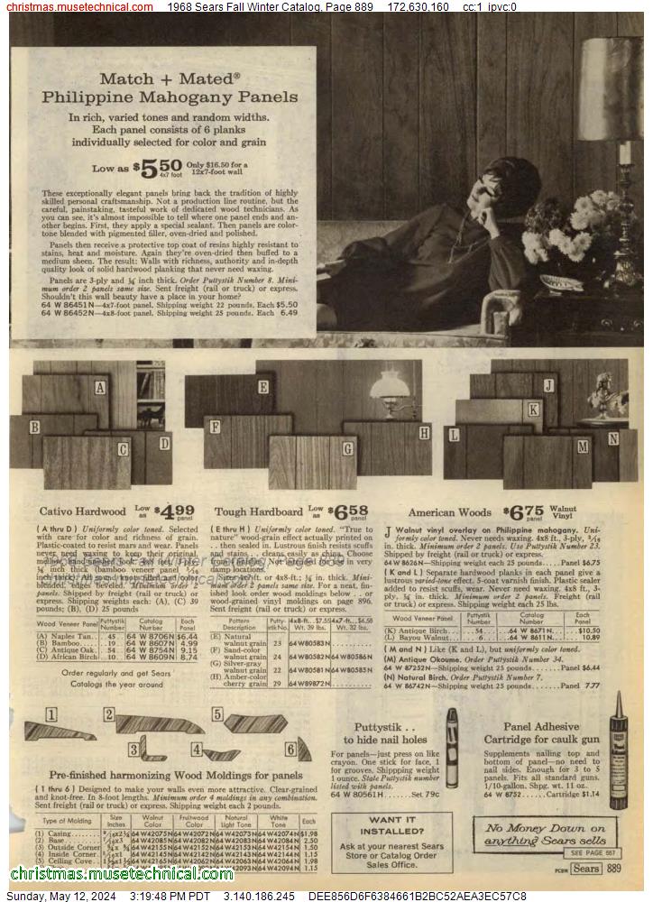 1968 Sears Fall Winter Catalog, Page 889