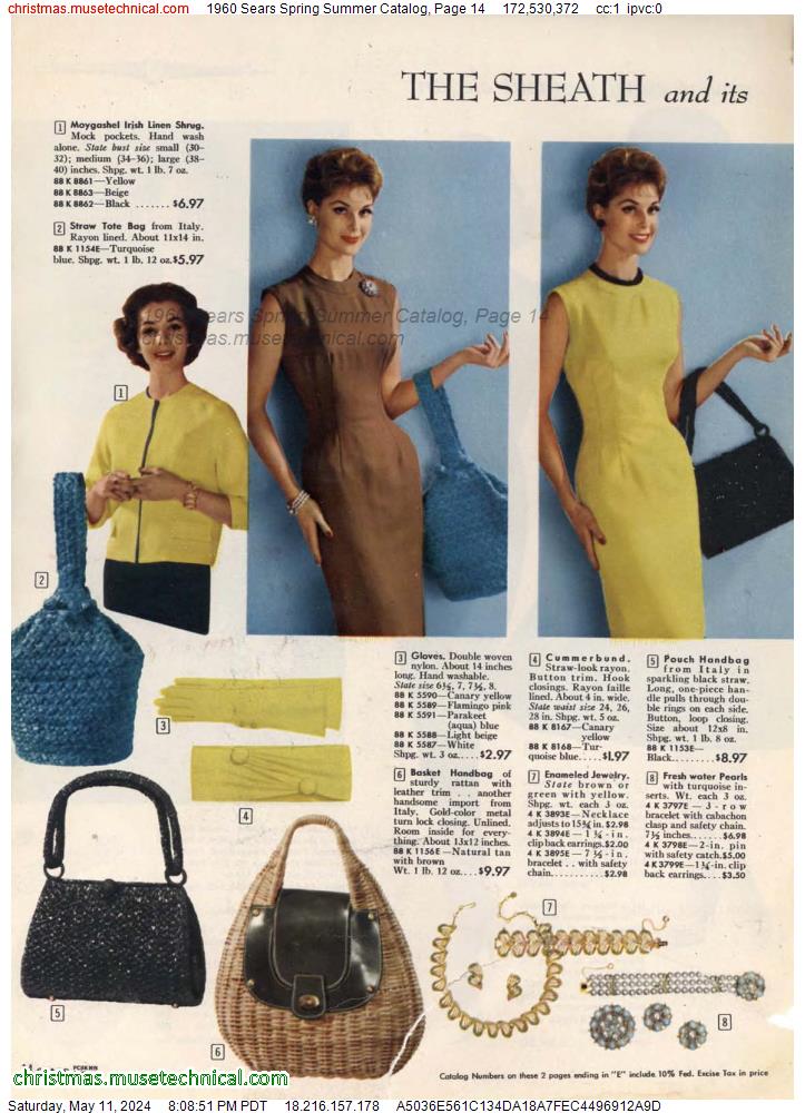 1960 Sears Spring Summer Catalog, Page 14
