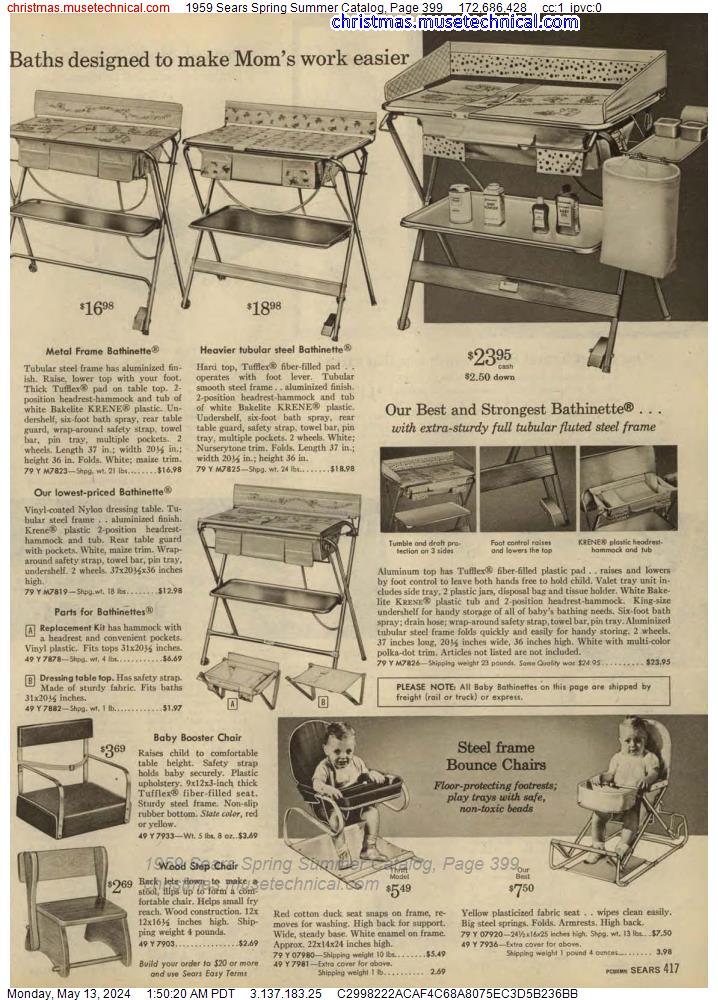 1959 Sears Spring Summer Catalog, Page 399
