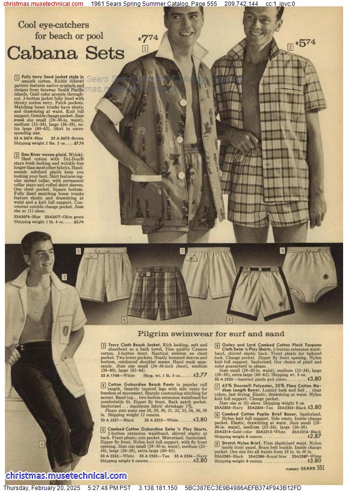 1961 Sears Spring Summer Catalog, Page 555