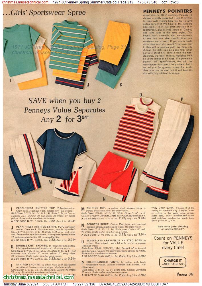 1971 JCPenney Spring Summer Catalog, Page 313