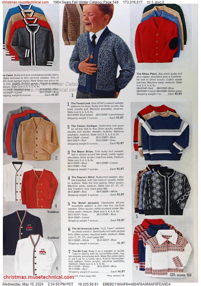 1964 Sears Fall Winter Catalog, Page 548