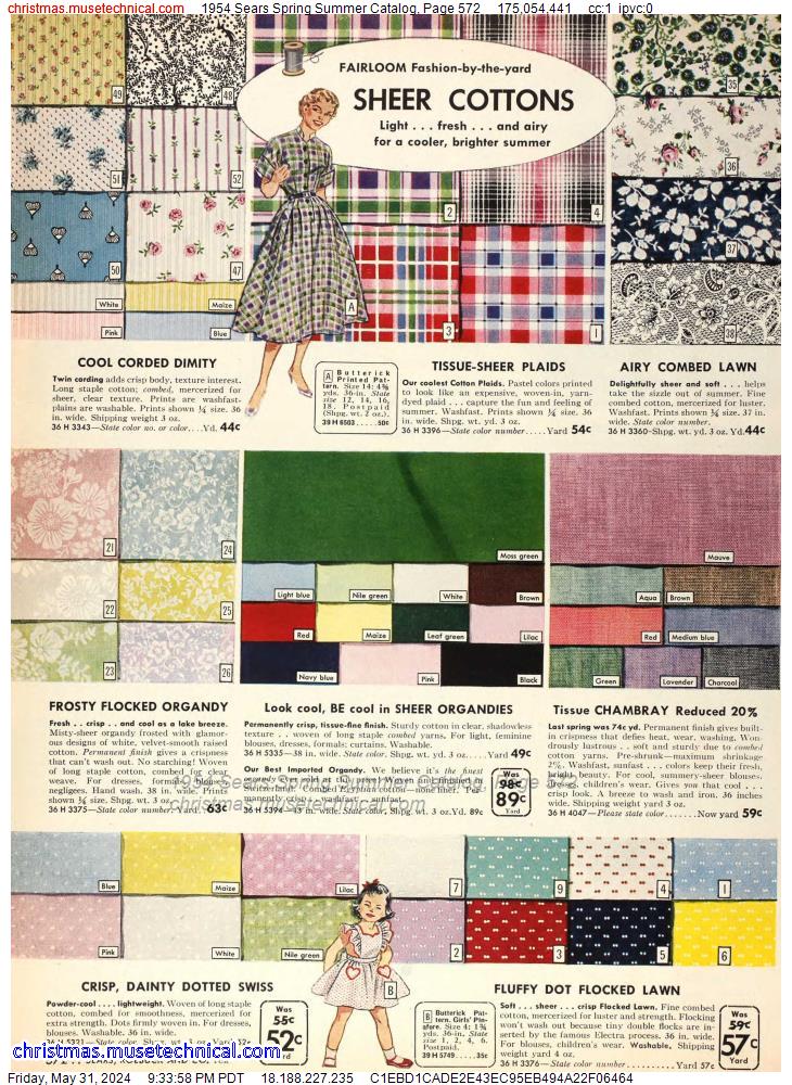 1954 Sears Spring Summer Catalog, Page 572