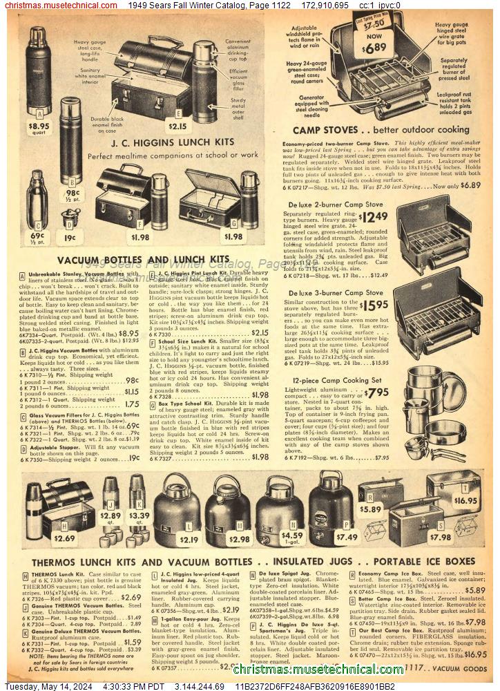 1949 Sears Fall Winter Catalog, Page 1122