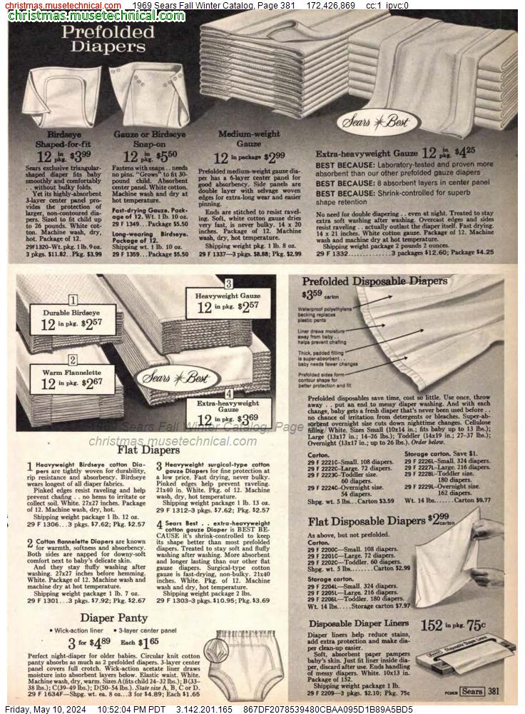 1969 Sears Fall Winter Catalog, Page 381