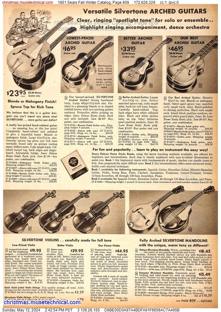 1951 Sears Fall Winter Catalog, Page 809
