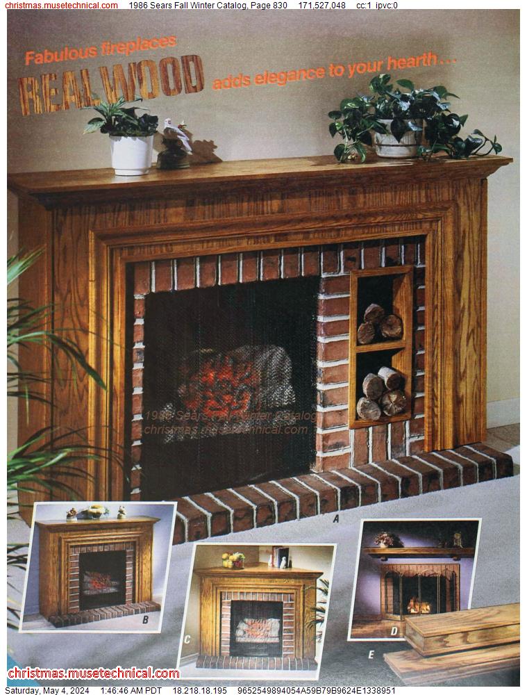 1986 Sears Fall Winter Catalog, Page 830