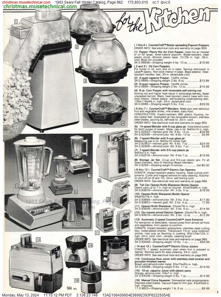 1983 Sears Fall Winter Catalog, Page 962