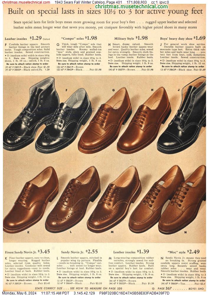 1943 Sears Fall Winter Catalog, Page 401