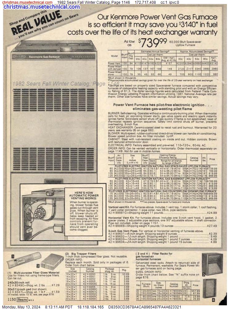1982 Sears Fall Winter Catalog, Page 1146
