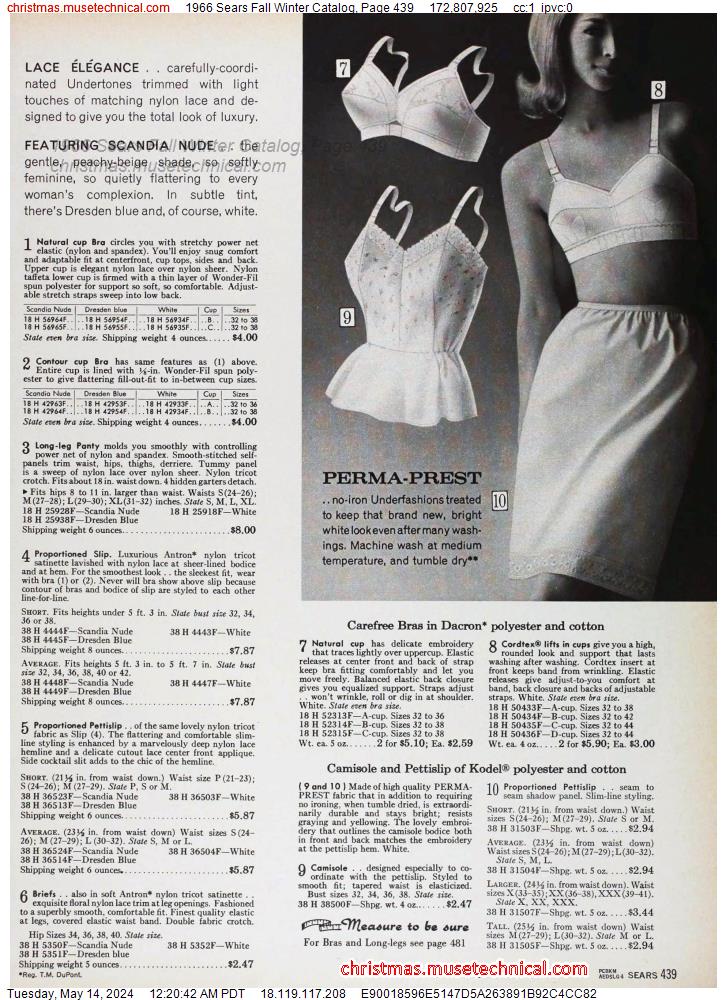 1966 Sears Fall Winter Catalog, Page 439