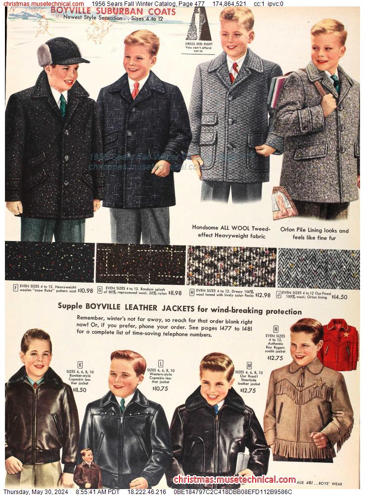1956 Sears Fall Winter Catalog, Page 477