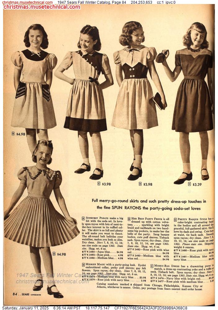 1947 Sears Fall Winter Catalog, Page 84