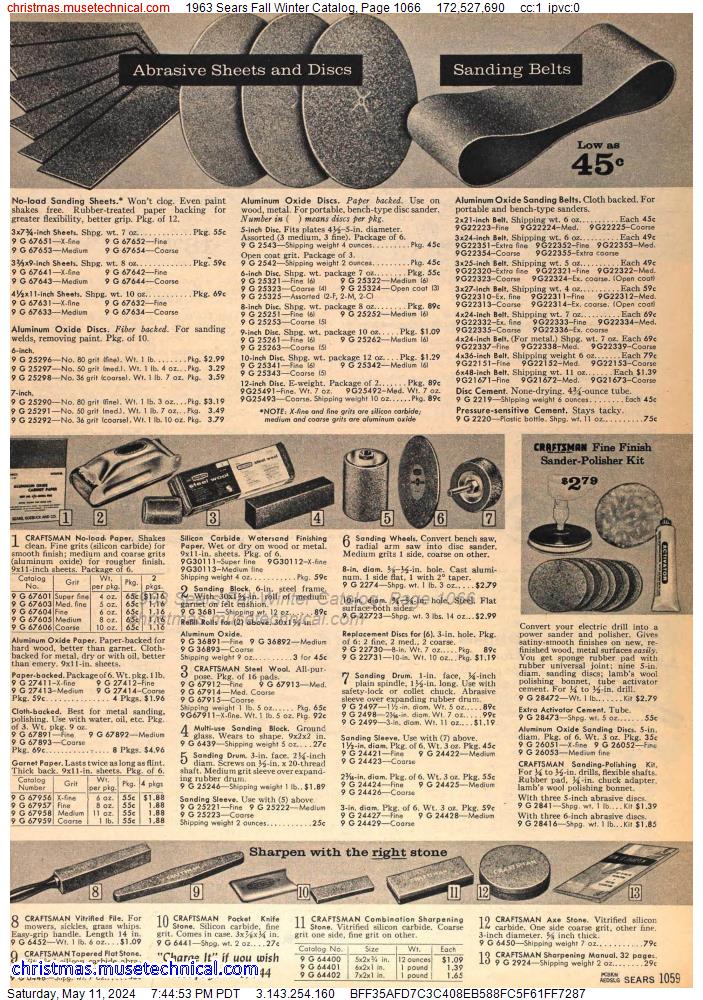 1963 Sears Fall Winter Catalog, Page 1066