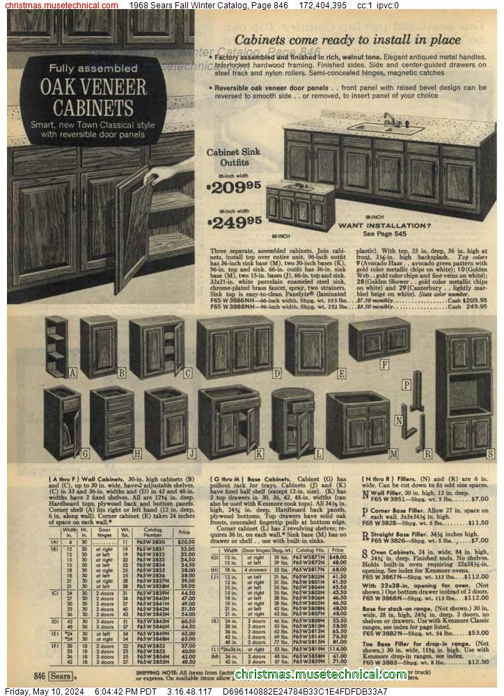 1968 Sears Fall Winter Catalog, Page 846