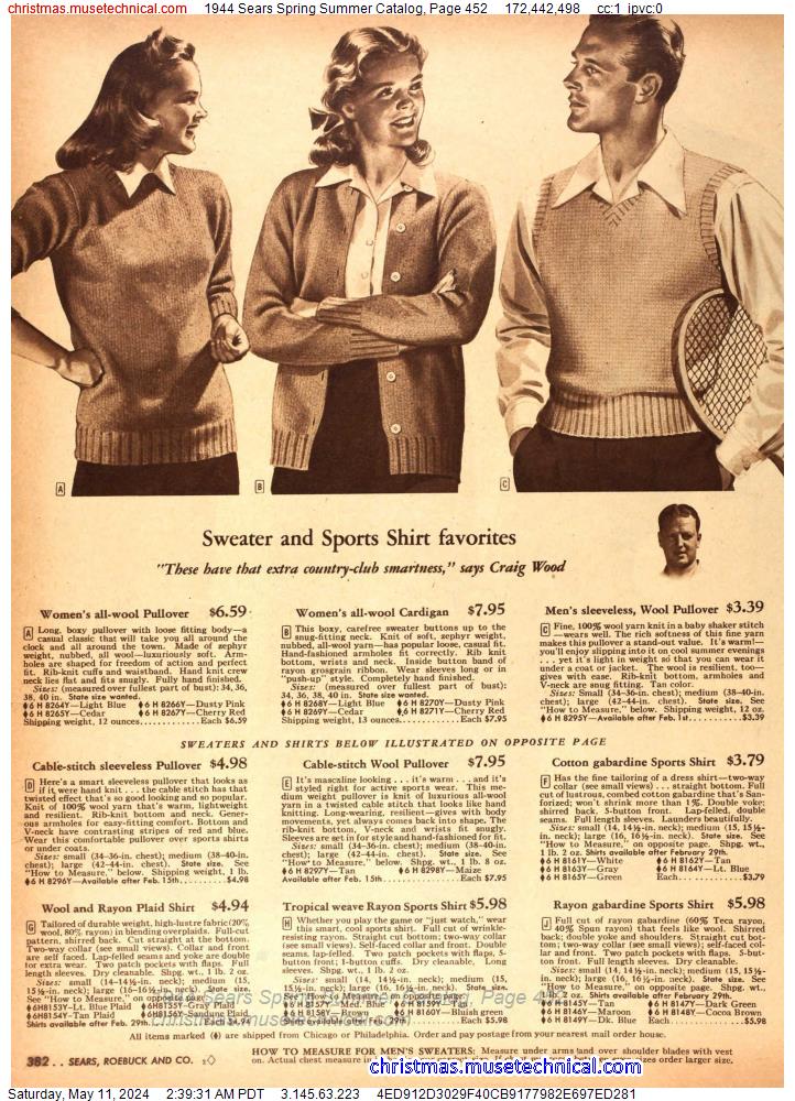 1944 Sears Spring Summer Catalog, Page 452