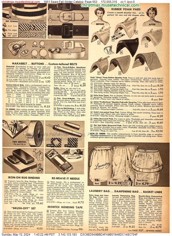 1951 Sears Fall Winter Catalog, Page 553
