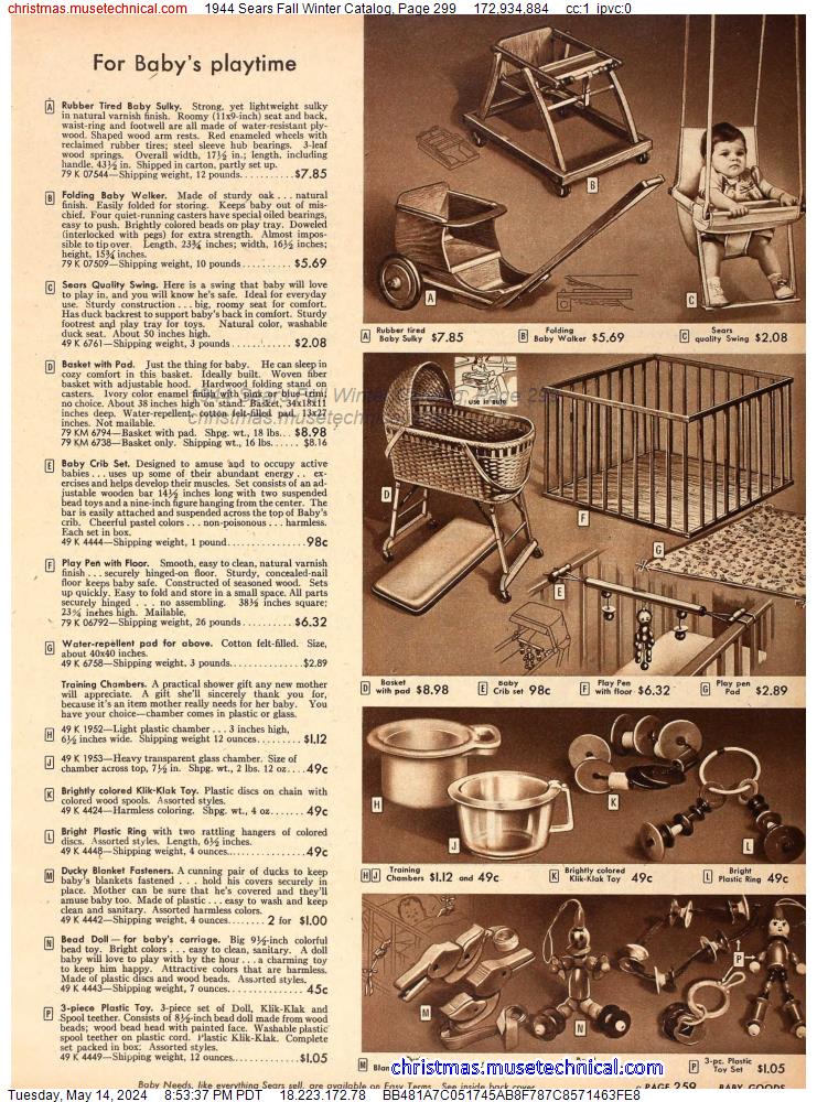 1944 Sears Fall Winter Catalog, Page 299
