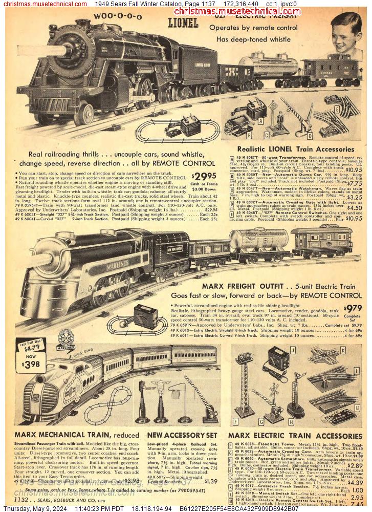 1949 Sears Fall Winter Catalog, Page 1137