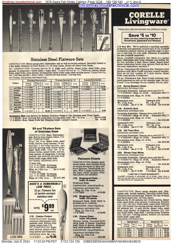1976 Sears Fall Winter Catalog, Page 1238