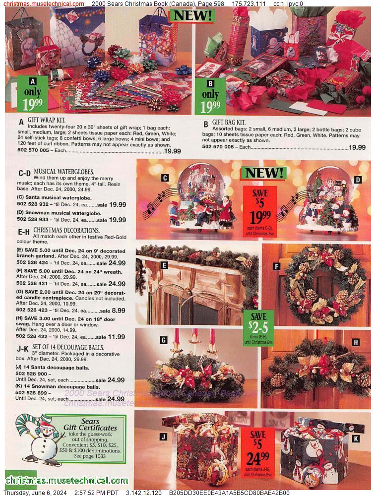 2000 Sears Christmas Book (Canada), Page 598