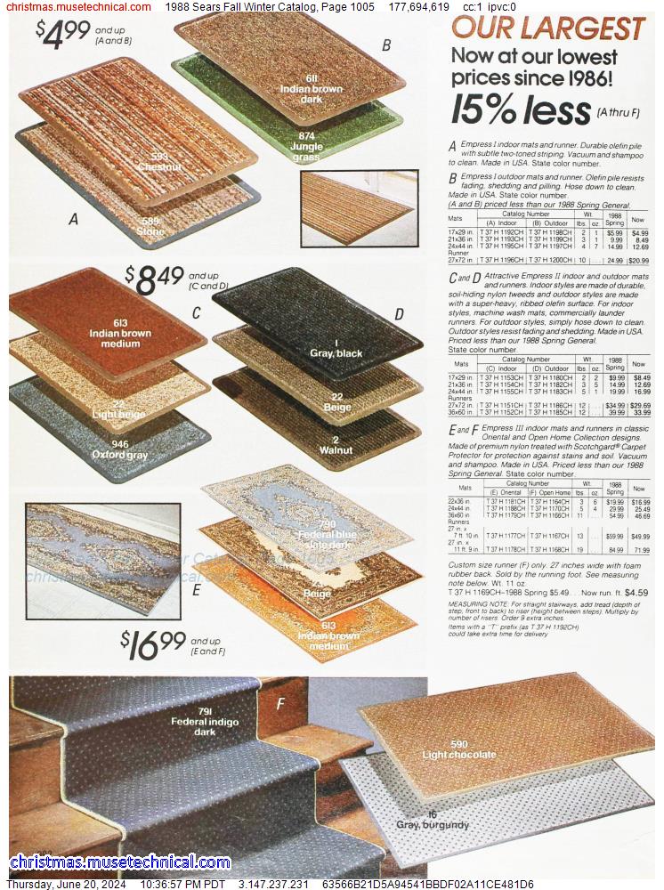 1988 Sears Fall Winter Catalog, Page 1005