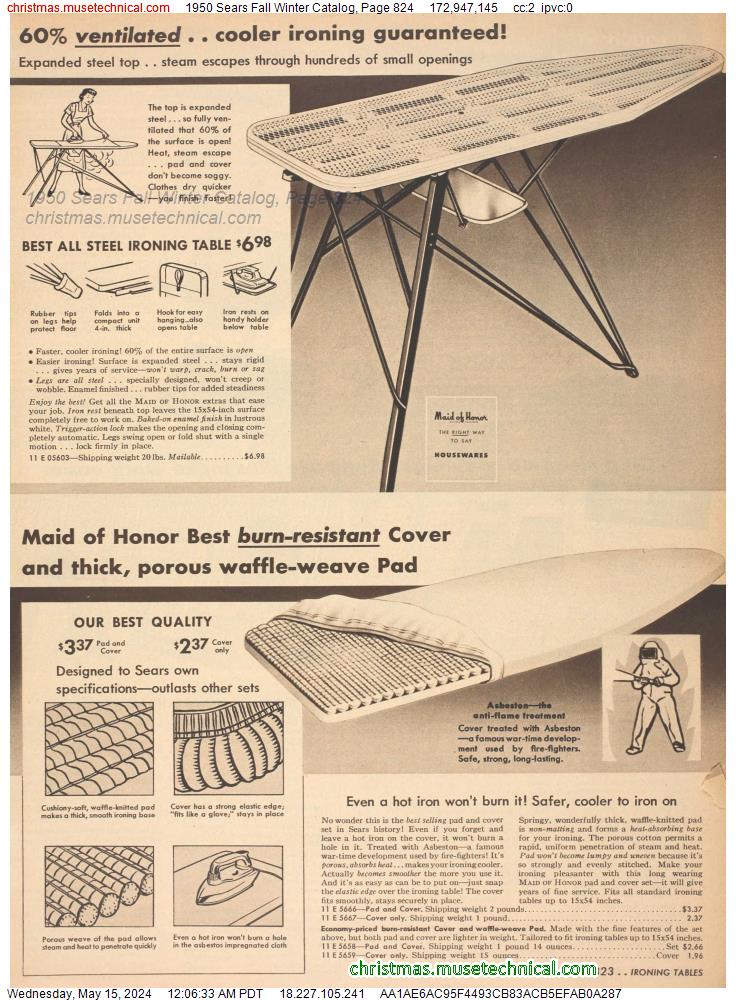 1950 Sears Fall Winter Catalog, Page 824