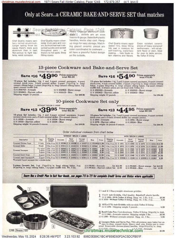 1971 Sears Fall Winter Catalog, Page 1248