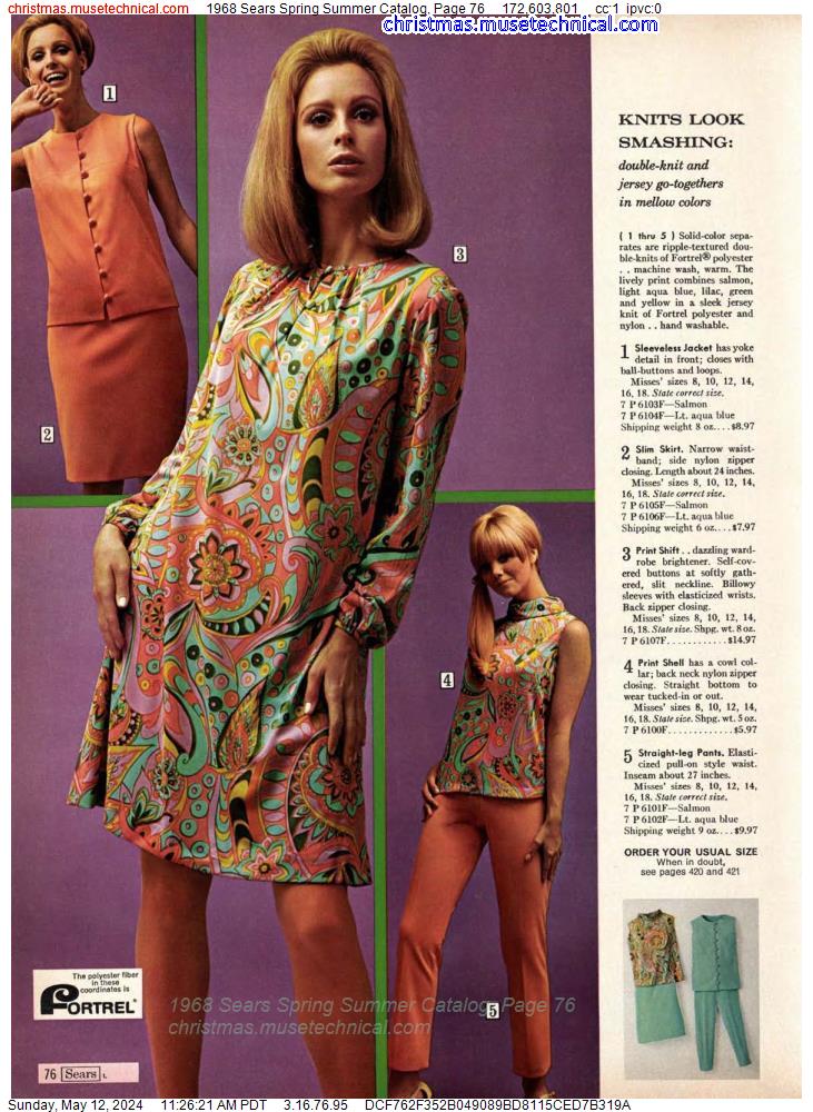 1968 Sears Spring Summer Catalog, Page 76