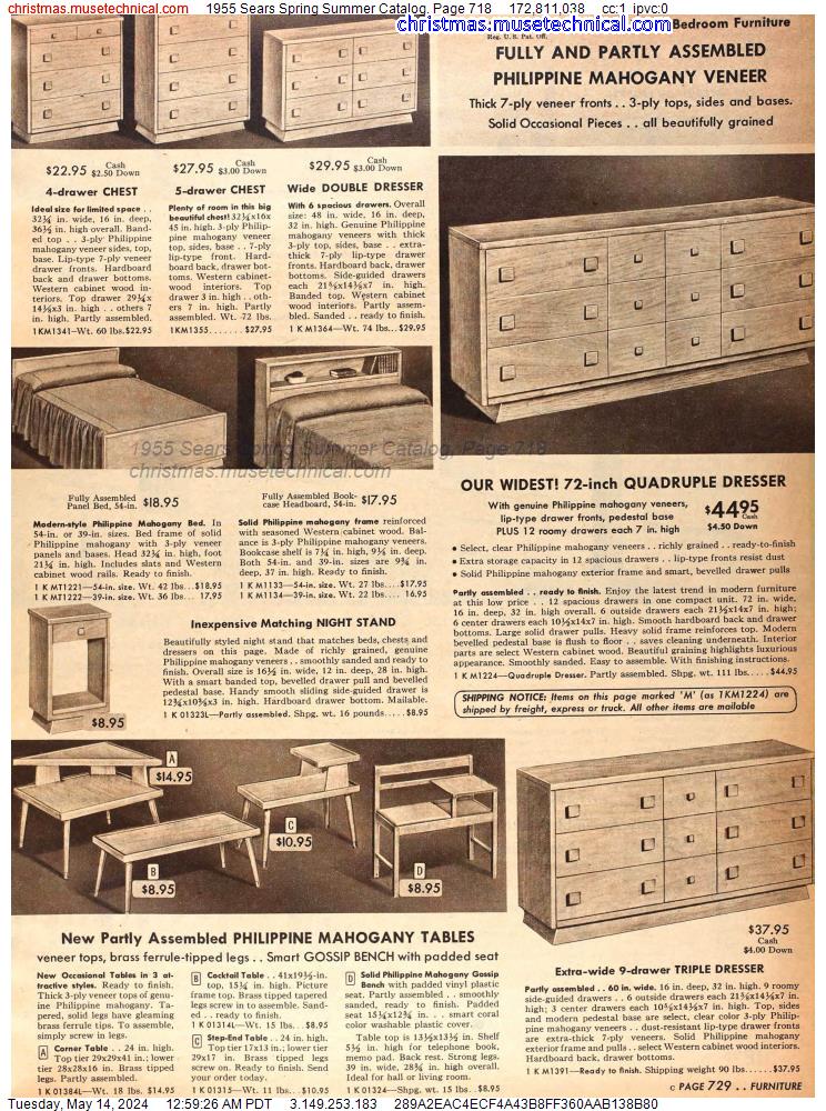 1955 Sears Spring Summer Catalog, Page 718