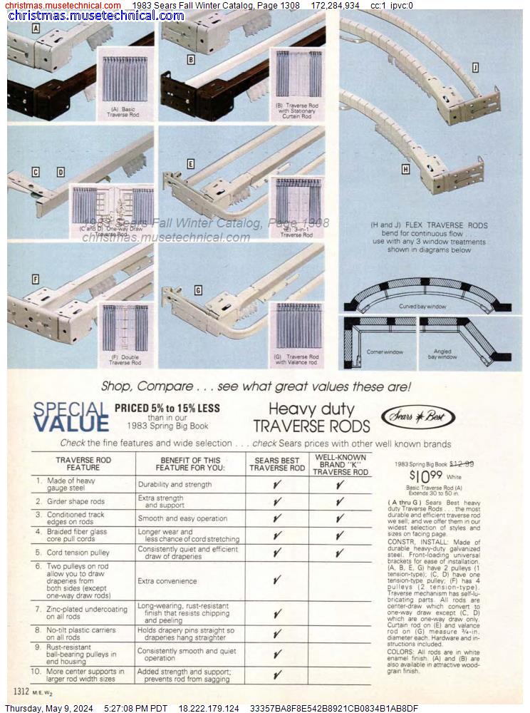 1983 Sears Fall Winter Catalog, Page 1308