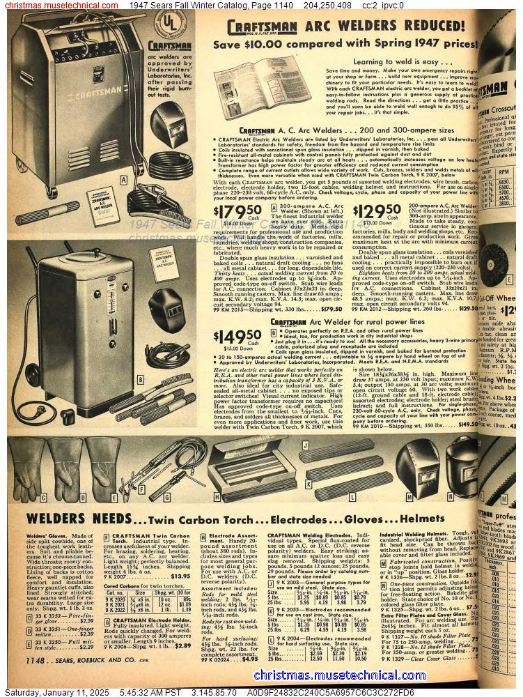 1947 Sears Fall Winter Catalog, Page 1140