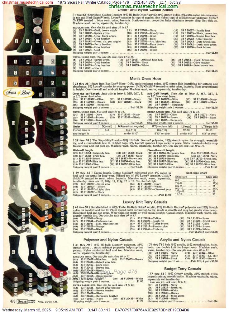 1973 Sears Fall Winter Catalog, Page 476