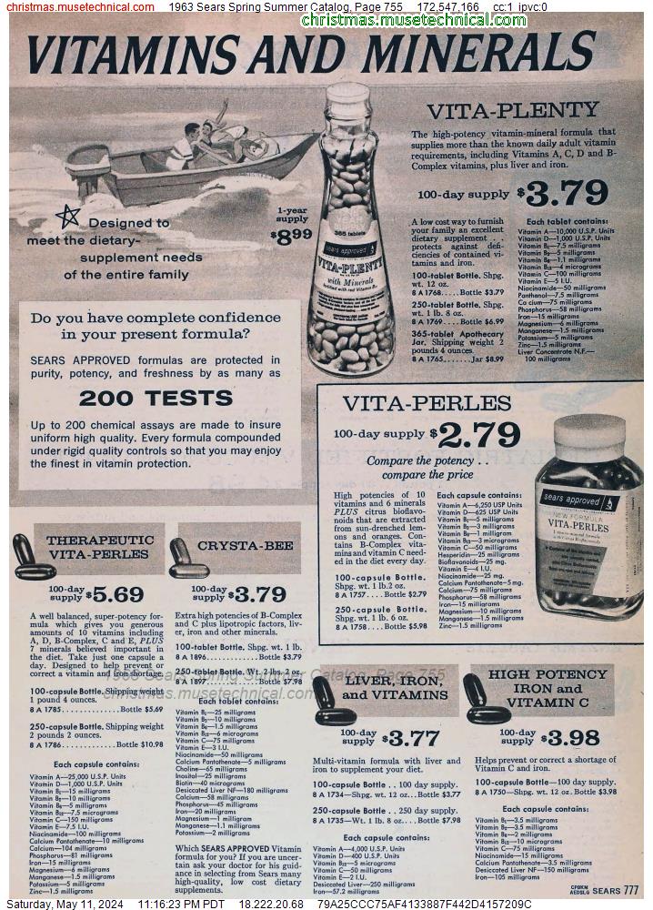 1963 Sears Spring Summer Catalog, Page 755